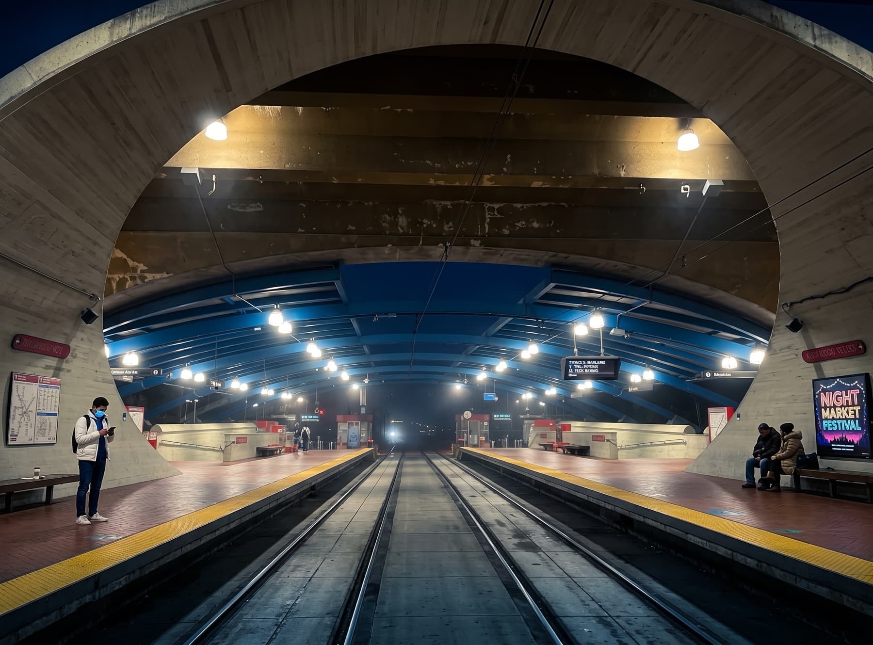 The arched entrance of West Portal Station, San Francisco